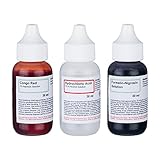 Negative Stain Kit - Set of 3 30mL Microscope Stains - Congo Red, Hydrochloric Acid, Formalin Nigrosin Solution