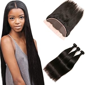 Brazilian Hair Ear to Ear Lace Frontal Closure Straight Hair Piece 3 Bundles 13×4 Lace Frontal with Baby Hair Deals 22 24 26 + 20 Frontal