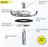 Zuvo Sink Plug Replacement 78mm Stainless Steel Strainer Silver view 4