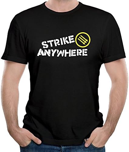Men Strike Anywhere Logo Punk Rock Band T-shirt Short Sleeve Tee