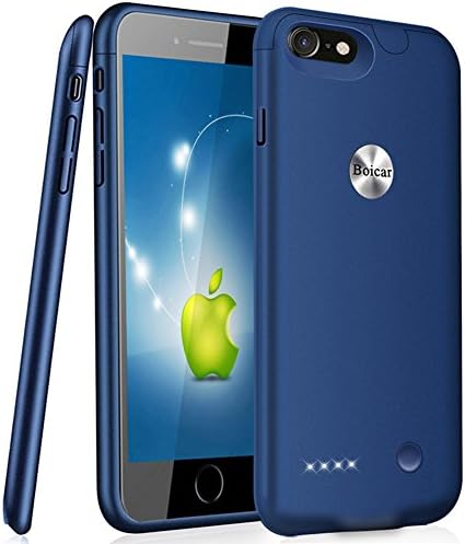 iPhone 7/8 Battery Case,Boicar 2800mAh Portable Charging Case for iPhone 7/8(4.7 inch) Extended Battery Juice Pack/Lightning Cable Input Mode (Blue)