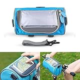 Womdee Waterproof Bike Phone Mount Bag, Bicycle Frame Bag with Clear 6.0in Touch Screen Cell Phone Window|Mountain Bike Riding Accessories- Green