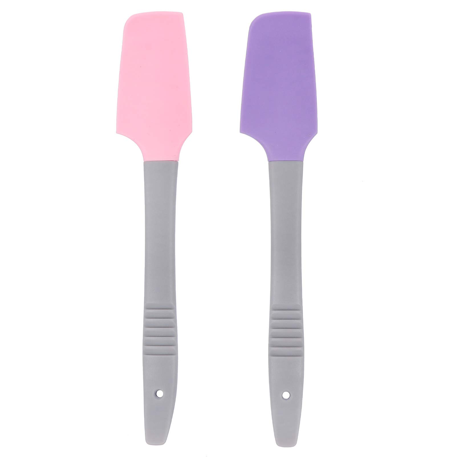 Minkissy 2pcs Non- Stick Wax Spatulas Silicone Waxing Applicator Reusable Wax Body Hair Removal Sticks for Home and Salon Use Purple Pink