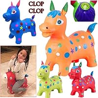 iGifts Inc. Inflatable Bounce Horse Ride On Hopper Ball Activity Balance Toy w/ Sound Effects (Random Color)