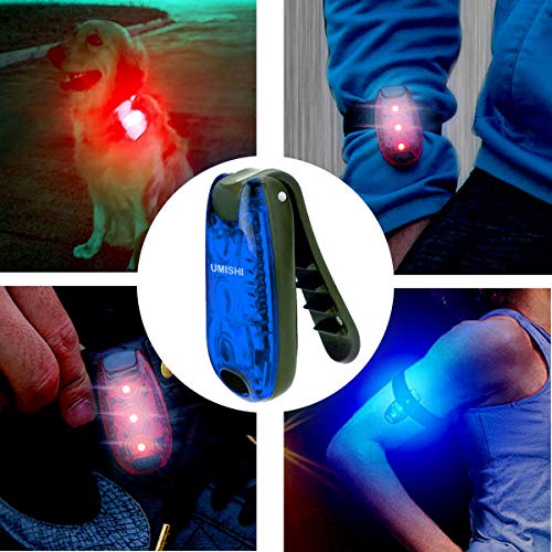 UMISHI 3 Modes LED Safety Lights 4 Packs Clip on Strobe Running Cycling Dog Collar Bike Tail Warning Light High Visibility Accessories for Reflective Gear
