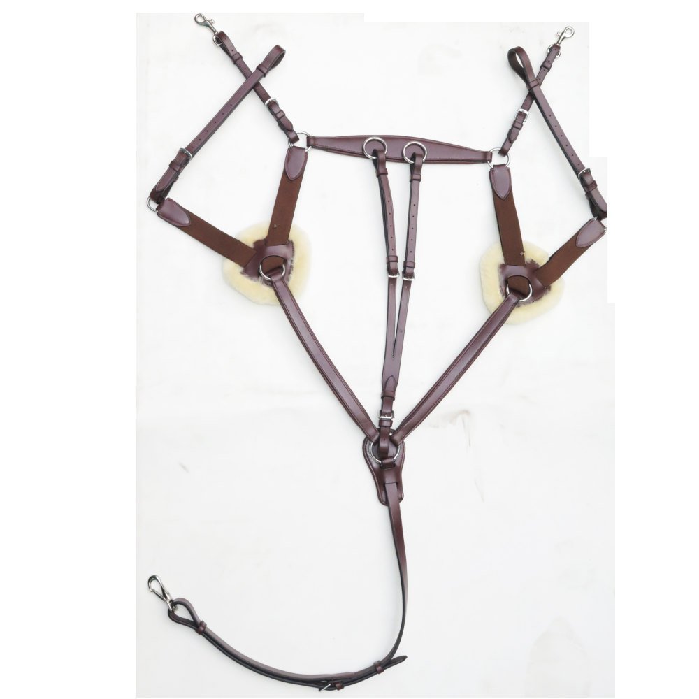 日本に 鞍アクセサリー 5ポイントパッド入りレザーブレストプレート Equestrian Unicorn 本物のシープスキン快適パッド付き B07cywnvm8 ブラック Cob ブラック ブラウン クリスマスファッション Www Aiq Aiq Com Mx