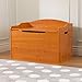 KidKraft Austin Wooden Toy Box/Bench with Safety Hinged Lid - Honey, Gift for Ages 3+