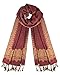 Peach Couture Women's Ravishing Reversible Jacquard Paisley Shawl Wrap Pashmina Baby Pink light Gold