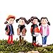 LU2000 Asian People Minifigures Small Size Micro Figurines Statue Girls with Scarf [Autumn Series] for Micro Landscape Desk Home Decoration Little Statue Mini Sclupture Pack of 4