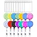 40 Pcs Colorful Retractable Badge Reels with 40 Pcs ID Card Holders for ID Badge Holder，Random Color