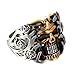 PAURO Men's Stainless Steel Skull Kito Head Punk Vintage Style Ring Size 12