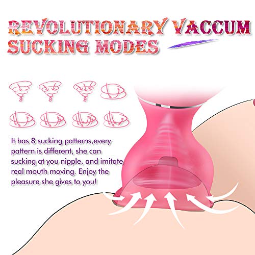 Powerful Sucking Vibrator for Clitoral and Nipple Stimulation, Oral Sex Toy with 8 Sucking Intensities, Fondlove Mini Clit Sucker Rechargeable Waterproof Portable Adult Sex Toy for Couple