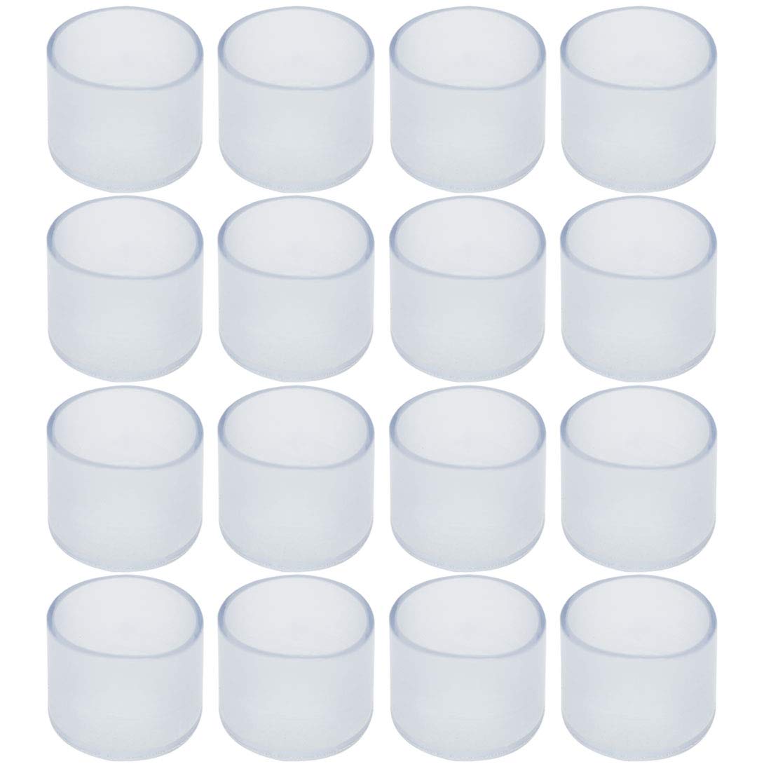 sourcingmap Clear PVC Chair Leg Caps End Tip Feet Cover Furniture Glide Floor Protector 16pcs 0.79" 20mm Inner Diameter, Reduce Noise Anti Scratch