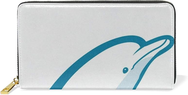 Amazon 長財布 おしゃれ 本革 大容量 かわいい レディース イルカ柄 ドルフィン柄 ホワイト マグボトル 財布 小銭入れ コインケース ウォレット メンズ ファッション お洒落 ファスナー 10代 代 プレゼント Zin Pick レディースバッグ 財布