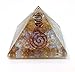 Opalite Quartz Crystal Orgone Reiki Pyramid Kit/Includes 4 Crystal Quartz Energy Points/EMF Protection Meditation Yoga Energy Generator