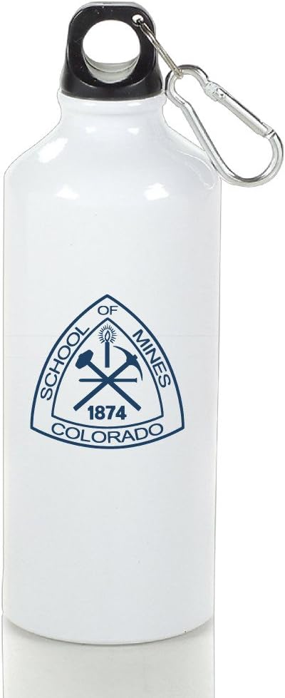 ZOENA Colorado School Of Mines Custom Outdoor Sport Water Bottle White With Carabiner Hook,400-600ml /6.5OZ