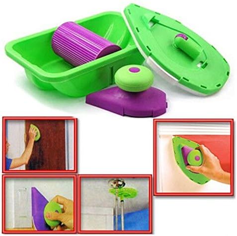 Point N Paint Painting Roller Kit Home System Speed DIY Perfect Set Tray Household Tool Brush Wall Décor with pole As Seen on TV (Full Set - No Pole)
