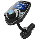 SOGOCOOL Bluetooth Car Kit Wireless FM Transmitter MP3 Player with TF Card Slot & Hands Free Calling for iPhone iPod iPad Samsung Motorola Nokia LG Google Pixel Nexus Android Cell Phone - LCD Display