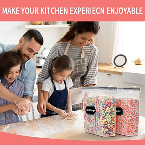 PRAKI Large Dry Food Storage Containers with Lids, 6PCS Airtight Cereal