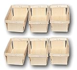 Quart Rectangular Vented Wooden Berry Baskets - Set of 6