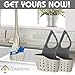 Comfecto Kitchen Faucet Sponge Holder, 2 Pack Hanging Kitchen Faucets Caddy Organizer with Adjustable Strap and Holes for Drying, Space Saving Sink Sider for Dish Soap Dishwashing Brush