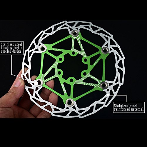 OneDream 160mm Ultra-light Float Bicycle Brake Disc Bike Floating Pads Parts 6-Bolt Rotor for Most MTB Mountain Road BMX Cycling Accessories 6 Bolts Rotors (Green) - Thumbnail 2