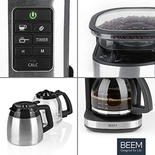 BEEM FRESH-AROMA-PERFECT II Filterkaffeemaschine mit Mahlwerk - Duo | BASIC SELECTION | Edelstahl | Glaskanne… – Bild 6