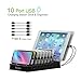 Kavalan 10 Port USB Charging Station Dock & Organizer, Universal Desktop Tablet & Smartphone Multi-Device 10 Port USB Charger Hub Auto Detect Smart Rapid Charging Technology