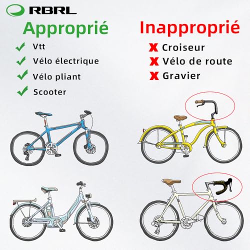RBRL Bicycle Mirror, Not Easy to Block, Extra Large Bike Mirror, Shatterproof and Durable Bicycle Mirror, Suitable for Electric Bike (Left)