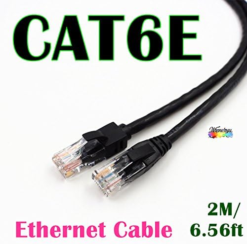 Cat-6 Ethernet Cable, winneryu, Snag-less CAT6 Ethernet Patch Cable - 250 MHz, Transmits data speeds up to 1,000 Mbps, RJ45 connector -2m/6.56ft (Black)