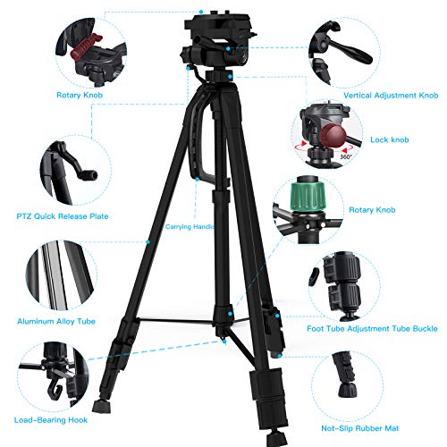 Aitsite Kamera Stativ, Leichtes-Reise Handy Stativ aus Aluminium, Smartphone Stativ, mit 3 Wege-Schwenkkopf, mit… – Bild 7