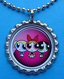 1 Powerpuff Girls Silver Bottle Cap Pendant Necklace #9