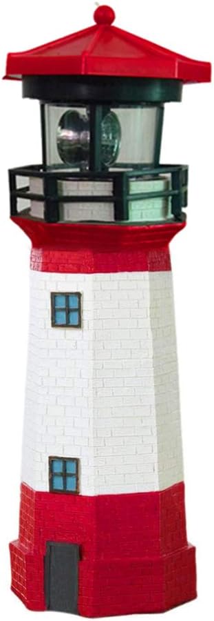 Delisouls Solar Leuchtturm Rotierendes Garten Licht Helle Weisse Led Realistische Miniatur Leuchtturm Fur Garten Und Aussenbereich Ornament Dekoration Amazon De Kuche Haushalt