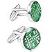 MOWOM 2PCS Rhodium Plated Cufflinks Shirt Wedding Business