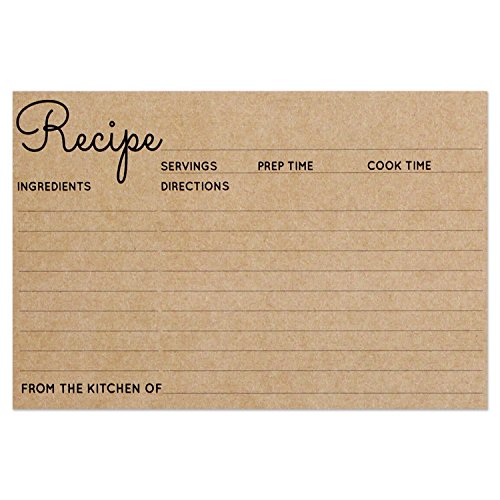 Recipe cards - size 4x6 - kraft brown card for rustic k…