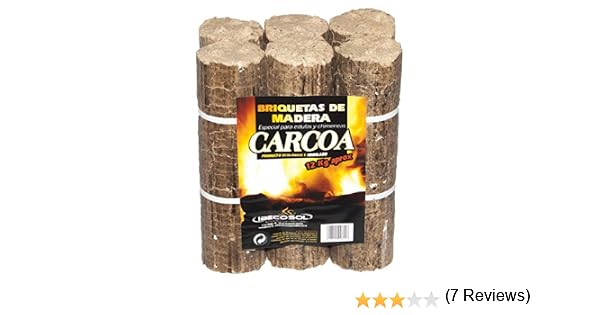 Carcoa Chimenea 0611 Briqueta de Madera 12 kg, Marrón, 30x18x27 cm ...