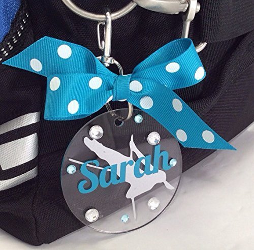 Pole Vaulter Bag Tag Personalized with Your Name and Your Colors - Thumbnail 2