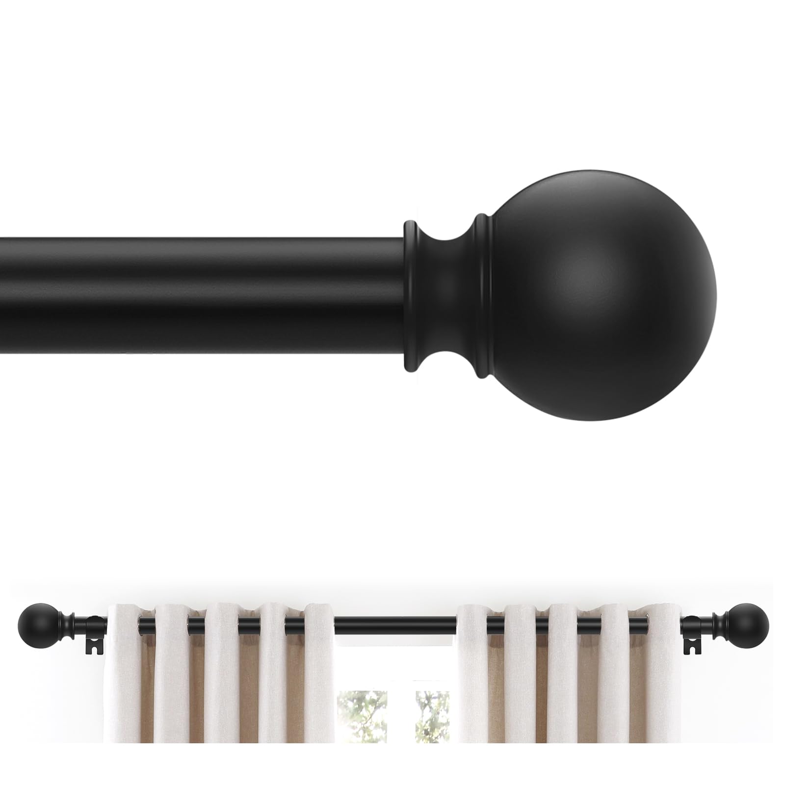 Matte Black Curtain Rodsnull