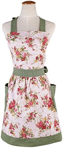 Stofirst Professional 100% Cotton Floral Pattern Parent-Child Long Apron Mother Daughter Waterproof Anti-oil Halter Neck Cooking Baking Painting Apron