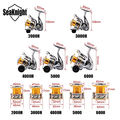 SeaKnight Rapid Saltwater Spinning Reel, 6.2:1 High Speed, Max Drag 33Lbs, Smooth Fresh and Saltwater Fishing Reel (2000H) - Thumbnail 2