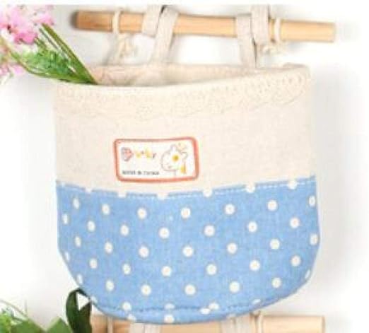 Blue Dots Bolsa de almacenamiento colgante Ropa de algodón bolsa de