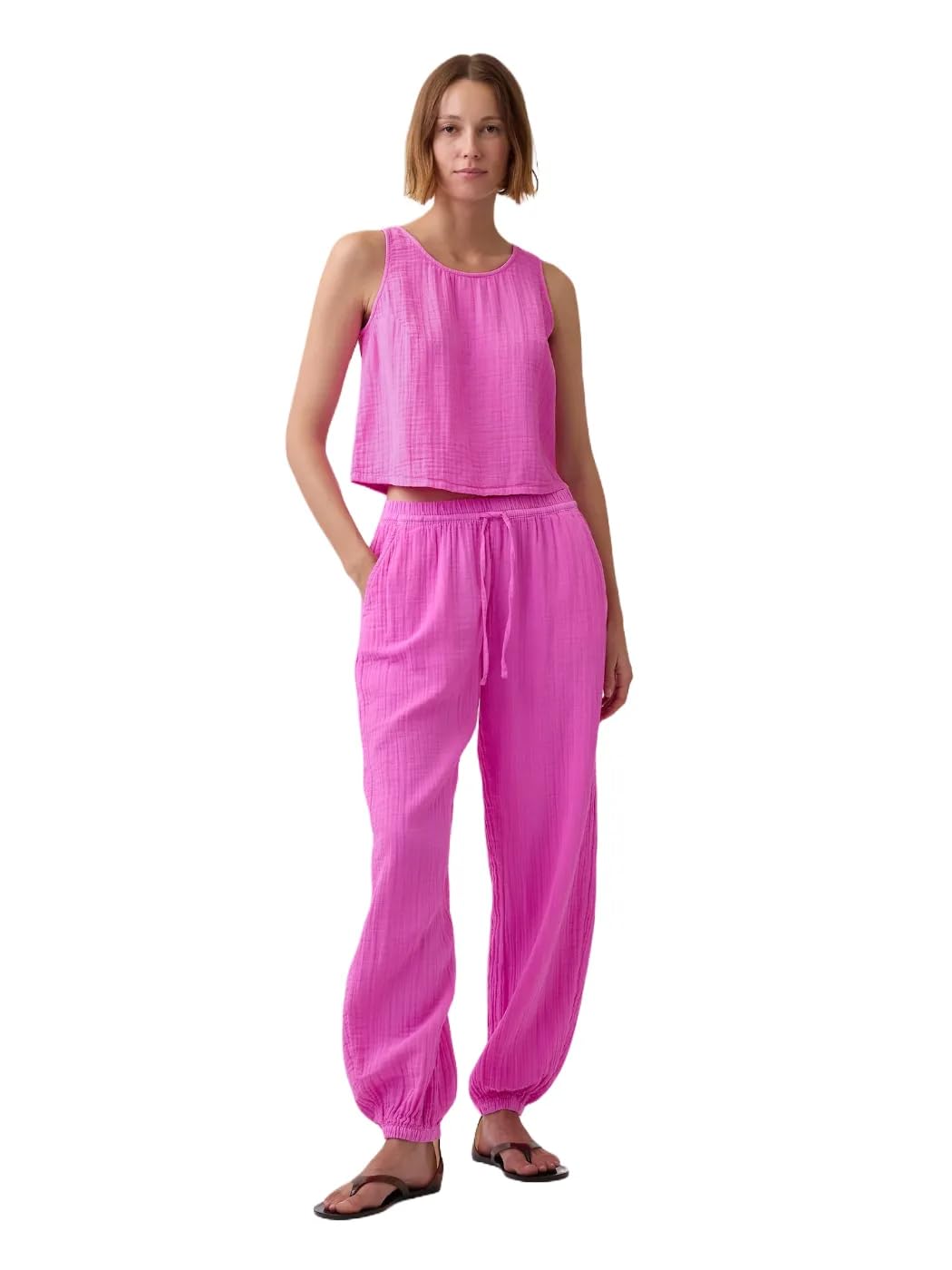 GAP Womens Gauze Jogger Standout Pink S