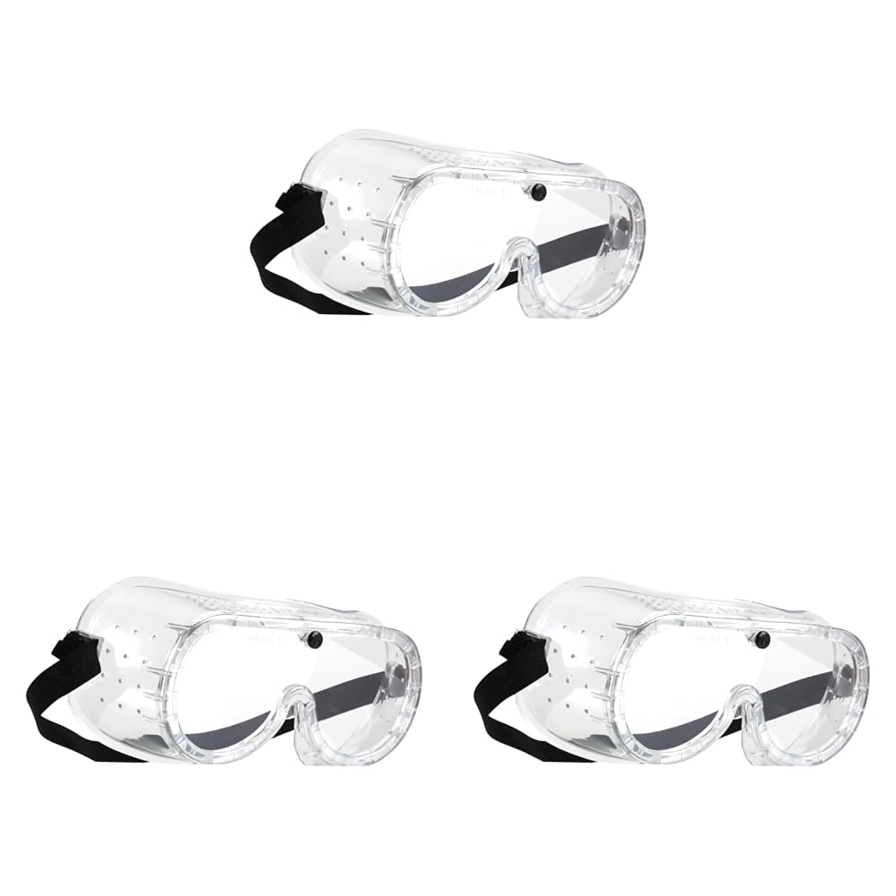 Blackrock Clear Safety Goggles Protective Eyewear with Indirect Vent for Construction, DIY, Laboratory CE Certified Protection Against Liquid Splashes, Dust, Debris and Particles (Pack of 3)