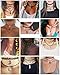 MJartoria Rhinestone Moon Star Sun Chakra Charm Pendant 3 Layer Elastic PU Choker Necklace Set