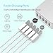 ORICO 5-Port USB Charger, Multi Port USB Charger with 4ft Detachable Power Cord - Wall Charger for iPhone, iPad, Samsung Galaxy, Nexus, Pixel, HTC - White