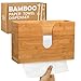 Bamboo Paper Towel Dispenser - Wall Mounted & Countertop for Kitchen/Bathroom - Holds Multifold, Z-fold, Trifold, C-fold Paper Towels