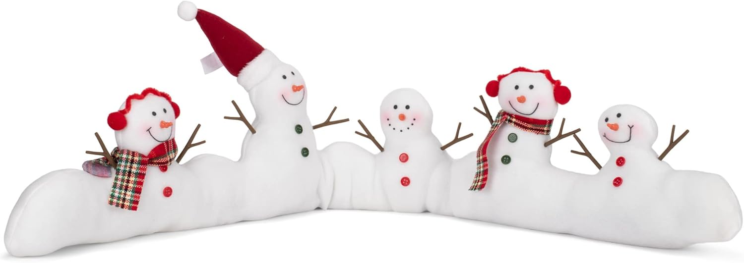 Draft Stoppers - Transpac Snowman Family Classic White 37.5 Inch Polyester Christmas Door Draft Dodger