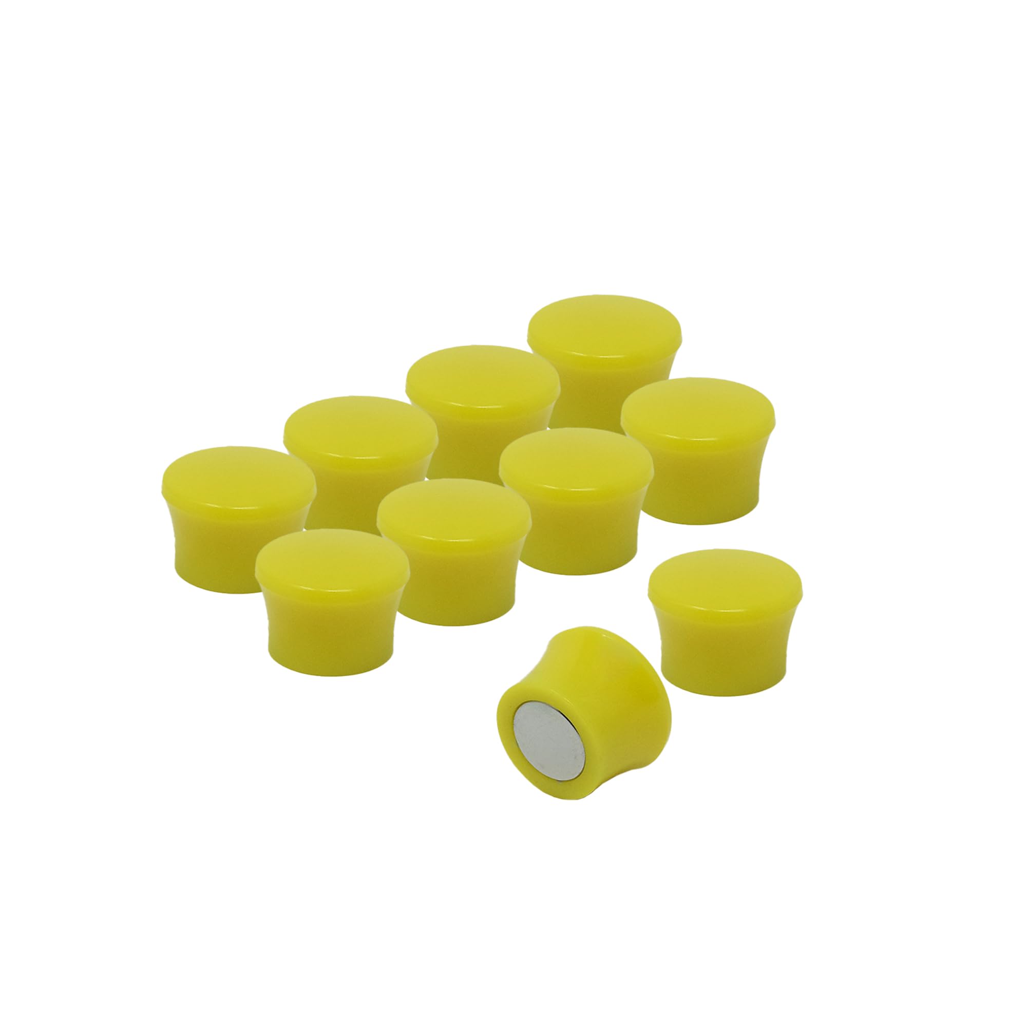 Small High Power Yellow Memo Board Magnets for Fridge, Whiteboard, Noticeboard, Filing Cabinet - Pack of 10