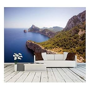 Mountains Along The Sea Coast - Removable Wall Mural | Self-Adhesive Large Wallpaper - 66x96 inches