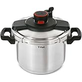 T-fal, Clipso, Pressure Cooker, Stainless Steel, 6 qt, Secure Locking System, One Hand System, Silver, Induction Safe, Pressu